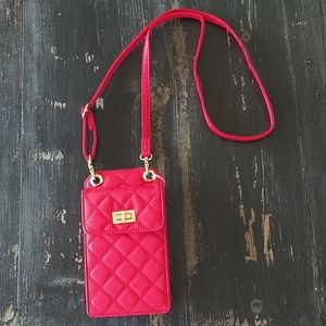 Red Quilted Phone Carrier